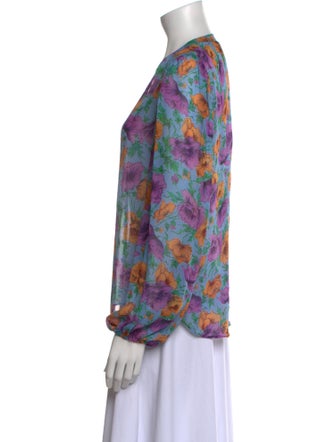 Veronica Beard Silk Floral Print Blouse