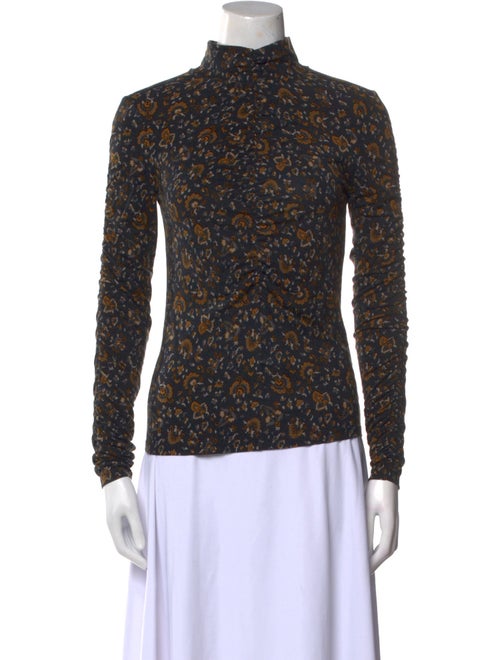 Veronica Beard Floral Print Turtleneck Top