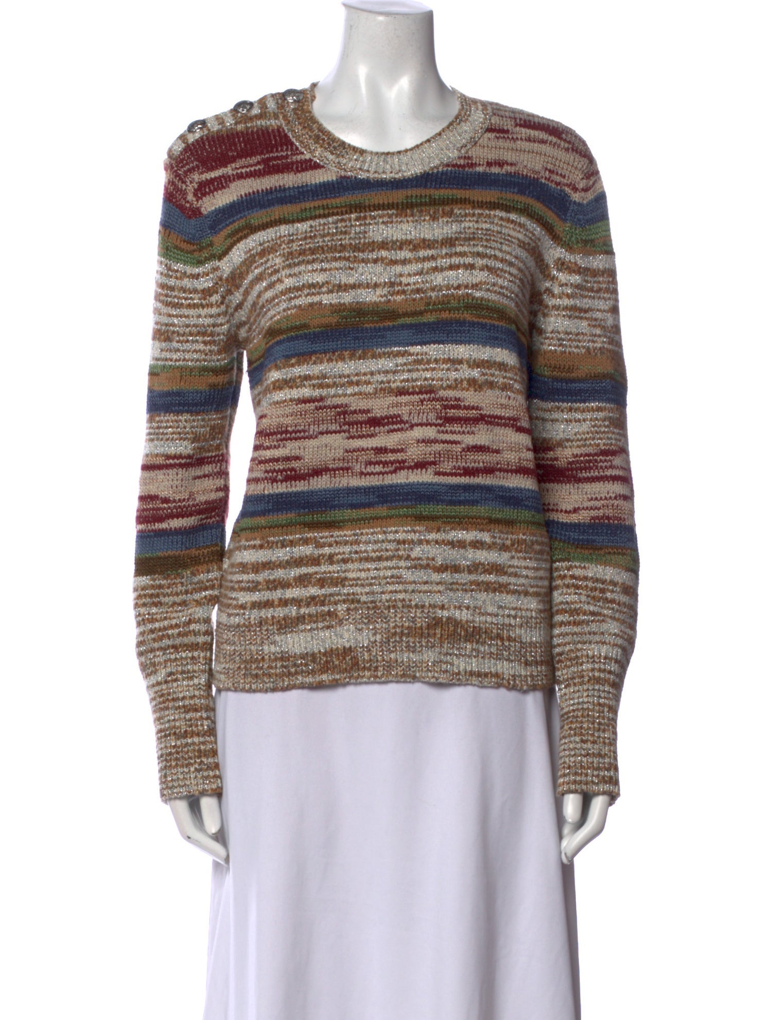 Veronica Beard Striped Crew Neck Sweater