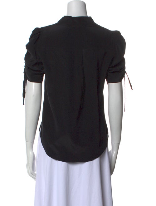 Veronica Beard Silk Short Sleeve Button-Up Top