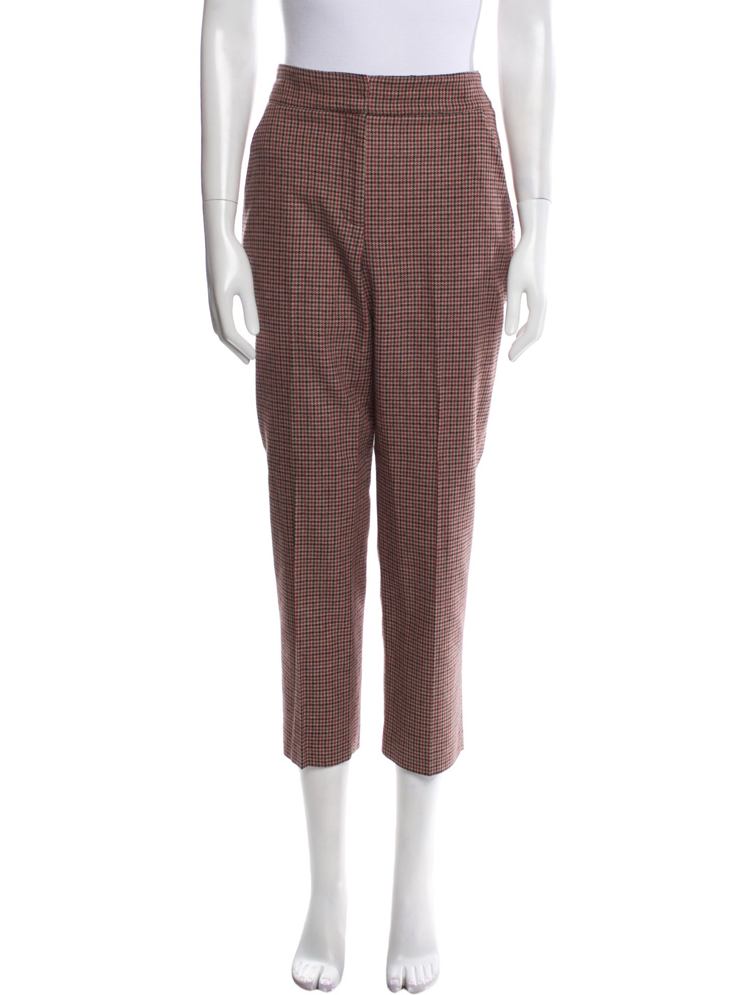 Veronica Beard Houndstooth Print Straight Leg Pants