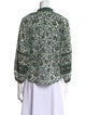 Veronica Beard Printed Three-Quarter Sleeve Button-Up Top