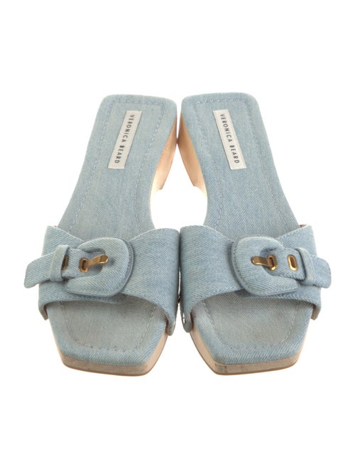 Veronica Beard Denim Studded Accents Slides
