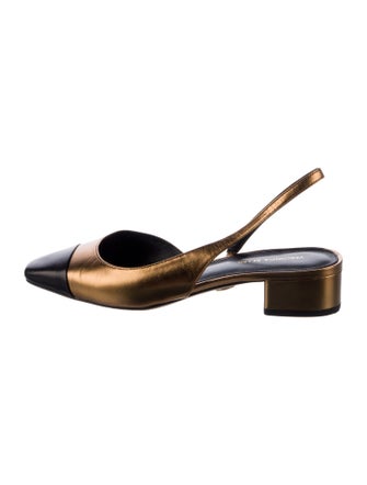 Veronica Beard Leather Colorblock Pattern Slingback Flats