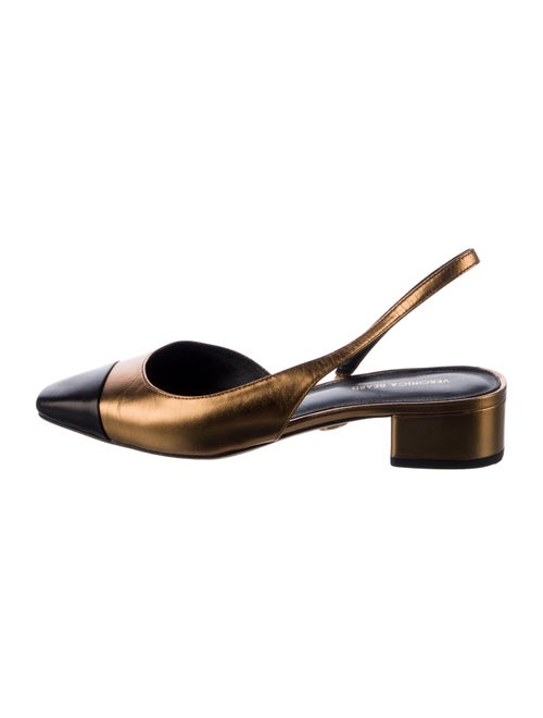 Veronica Beard Leather Colorblock Pattern Slingback Flats