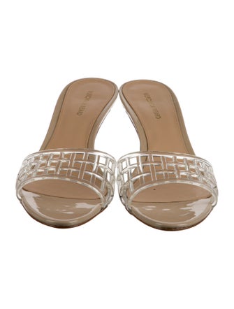 Veronica Beard Leather Cutout Accent Slides