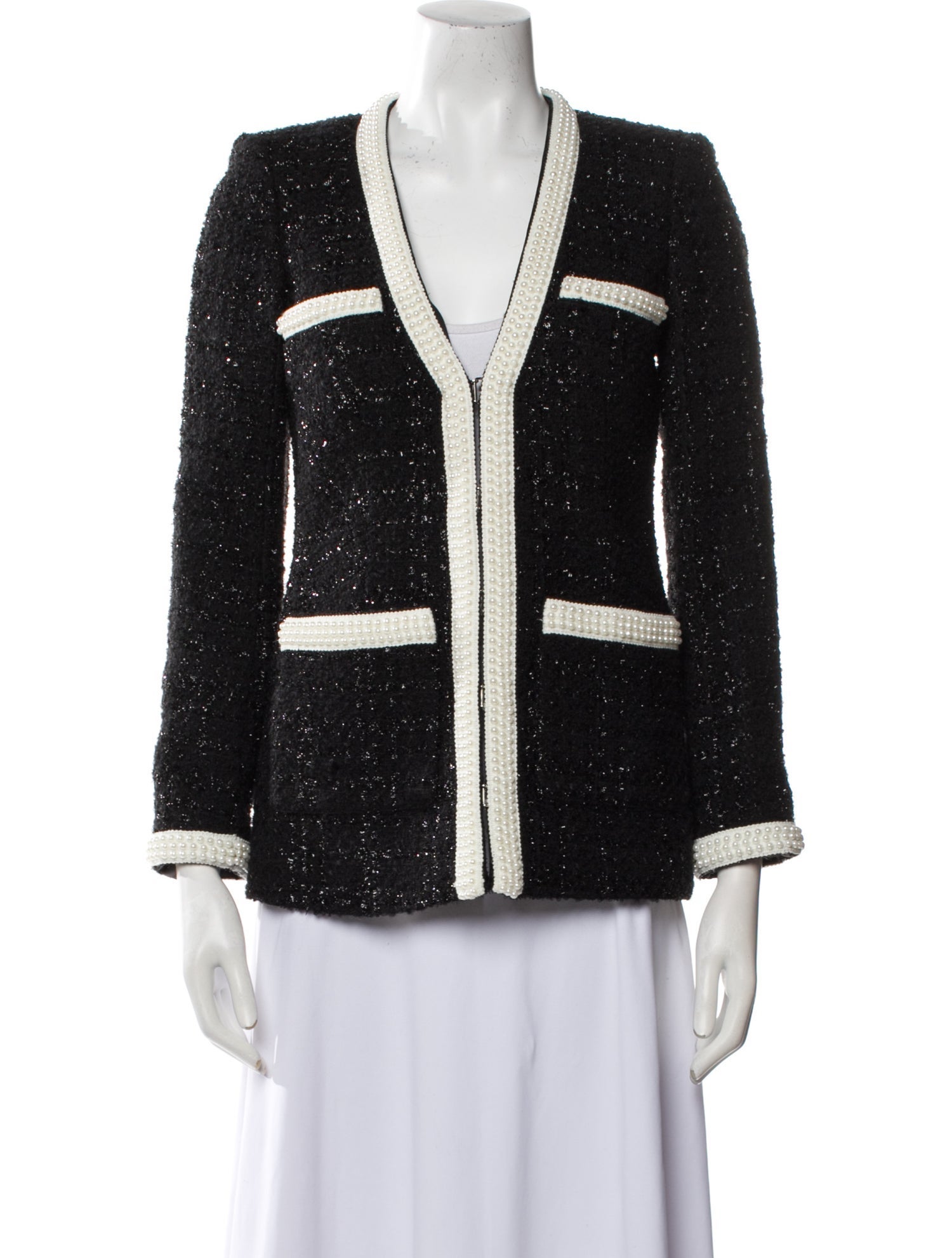 Veronica Beard Wool Tweed Pattern Evening Jacket