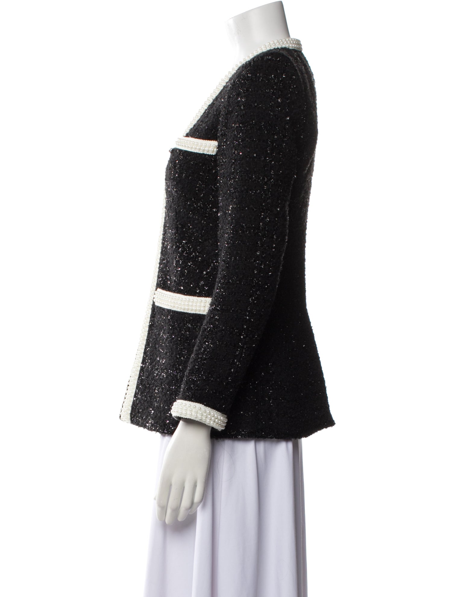 Veronica Beard Wool Tweed Pattern Evening Jacket