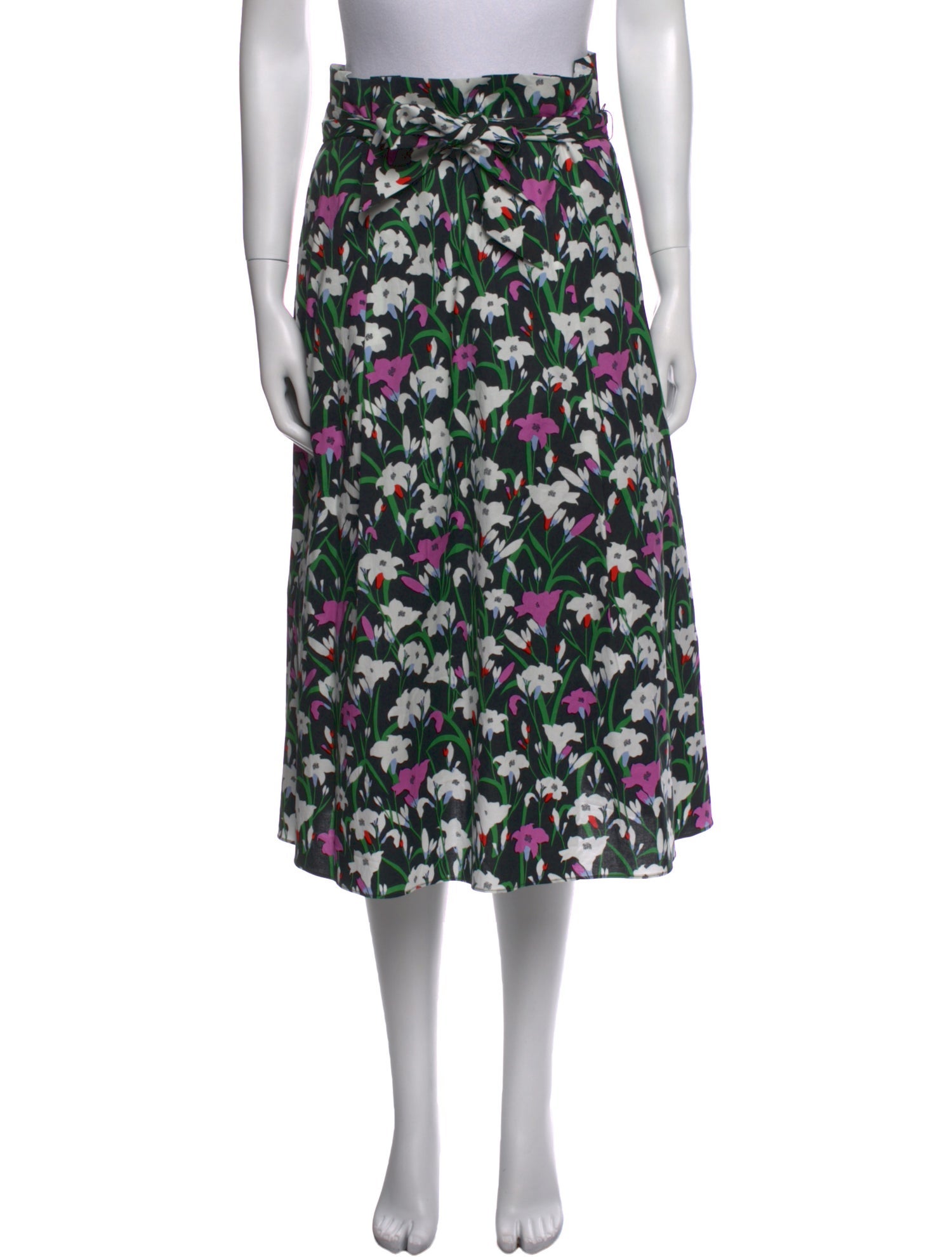 Veronica Beard Floral Print Midi Length Skirt