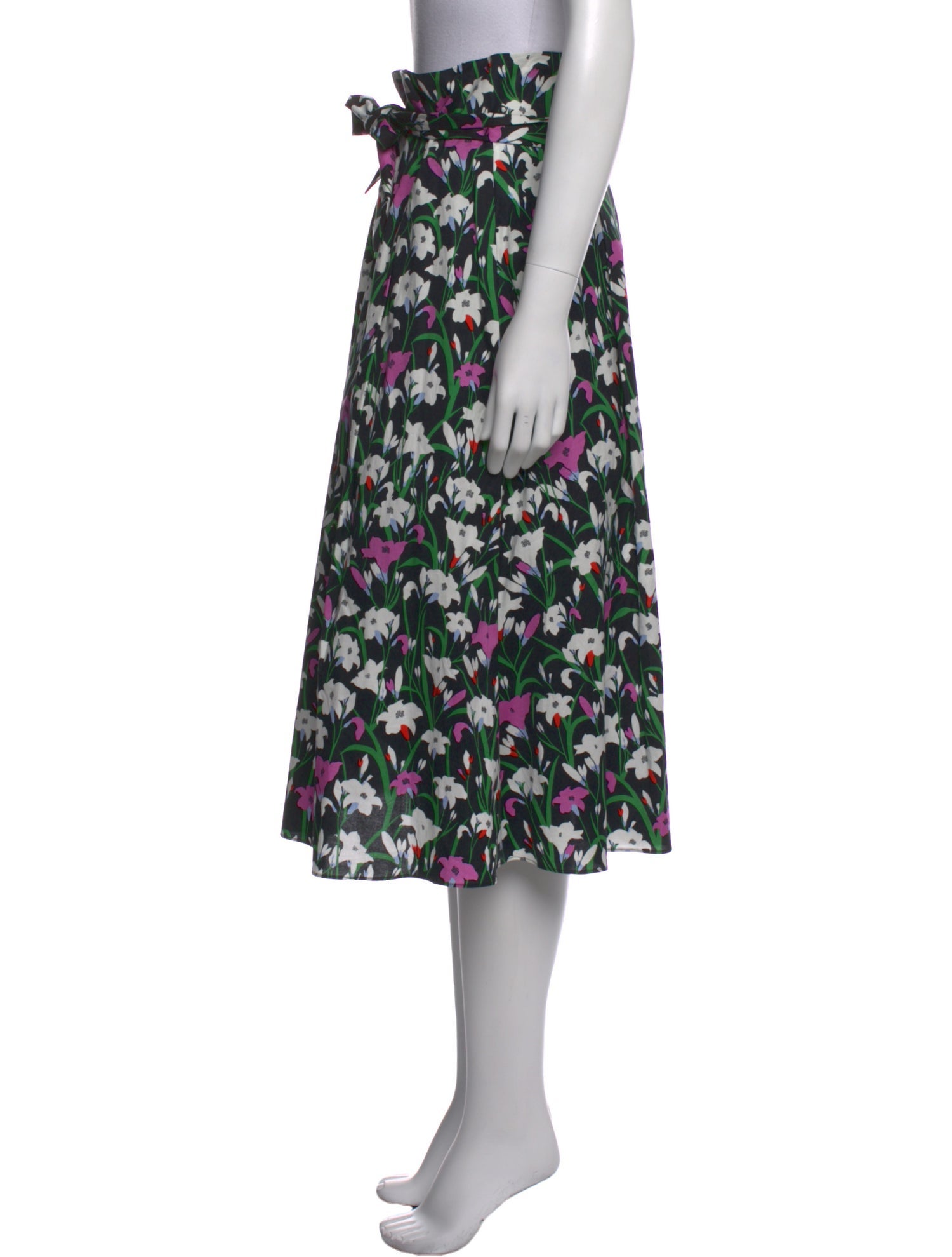 Veronica Beard Floral Print Midi Length Skirt