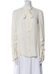Veronica Beard Silk Long Sleeve Button-Up Top