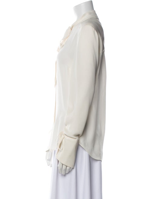 Veronica Beard Silk Long Sleeve Button-Up Top