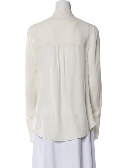 Veronica Beard Silk Long Sleeve Button-Up Top