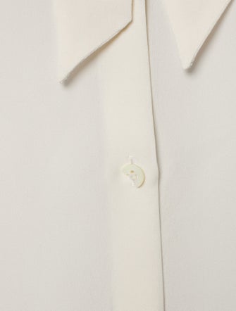 Veronica Beard Silk Long Sleeve Button-Up Top