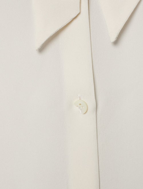 Veronica Beard Silk Long Sleeve Button-Up Top