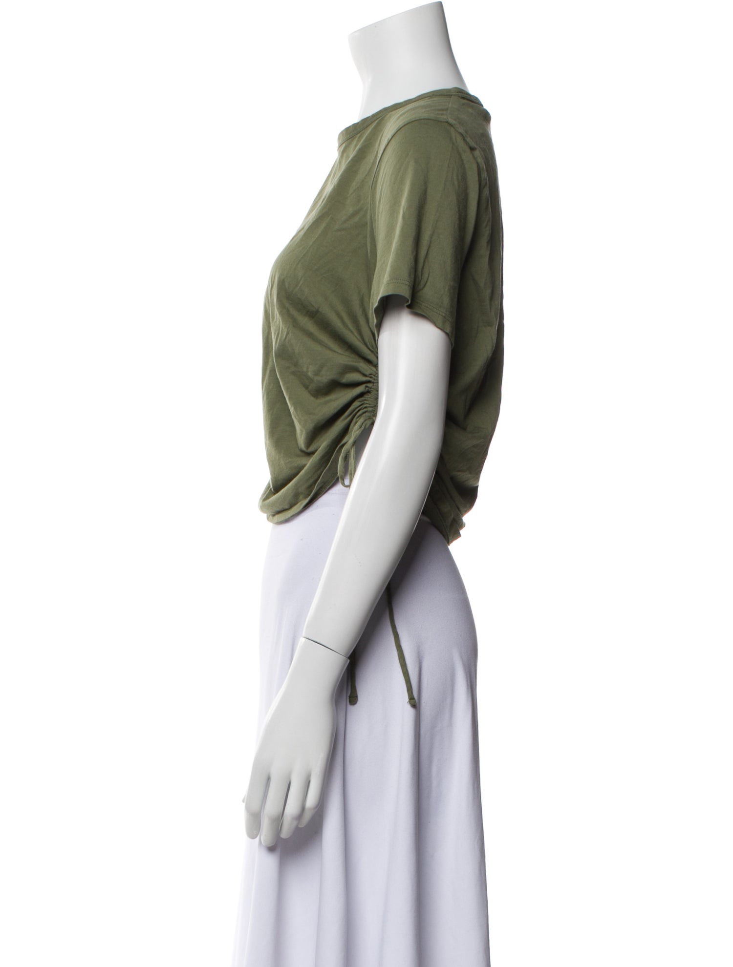 Veronica Beard Scoop Neck Short Sleeve Crop Top