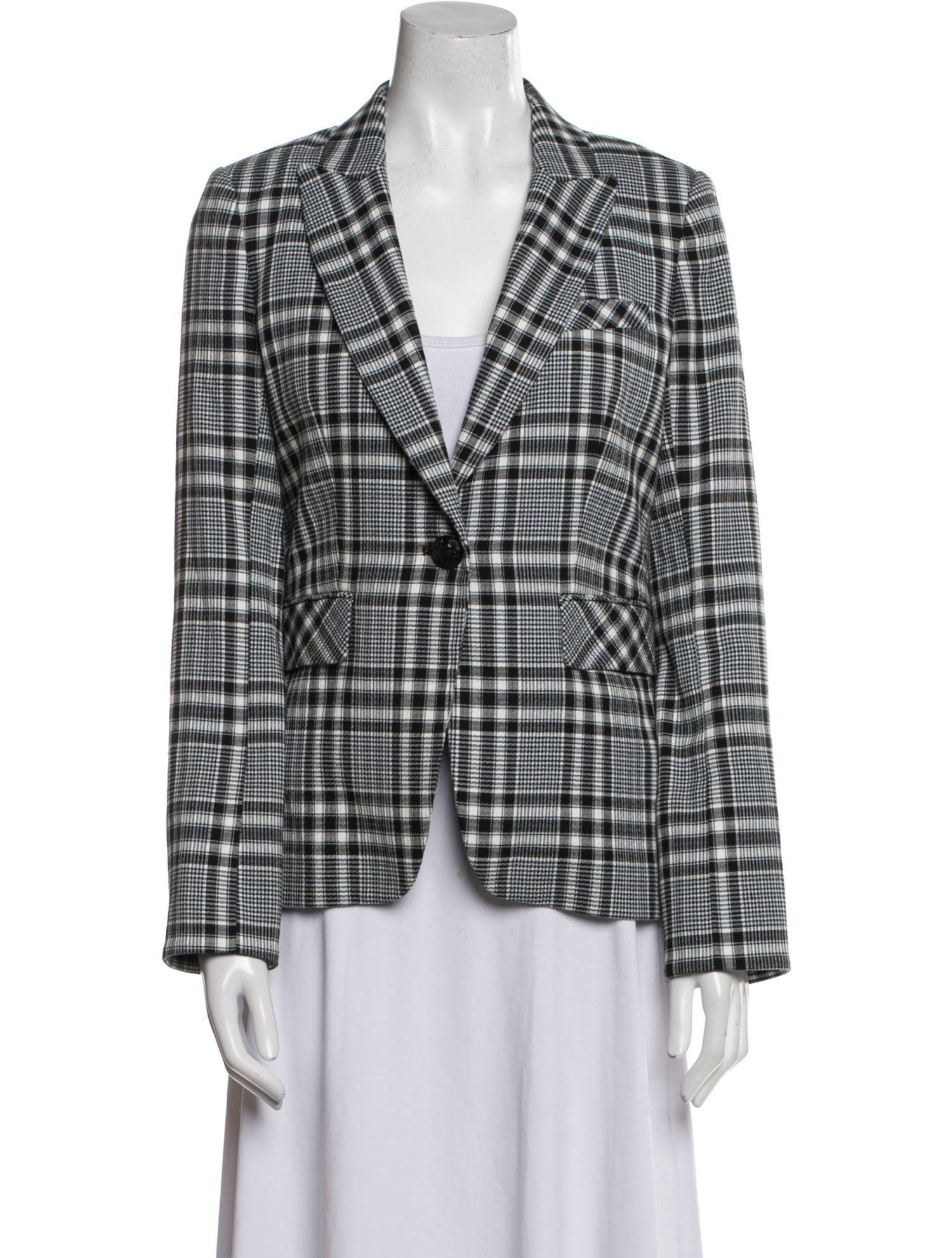 Veronica Beard Plaid Print Blazer