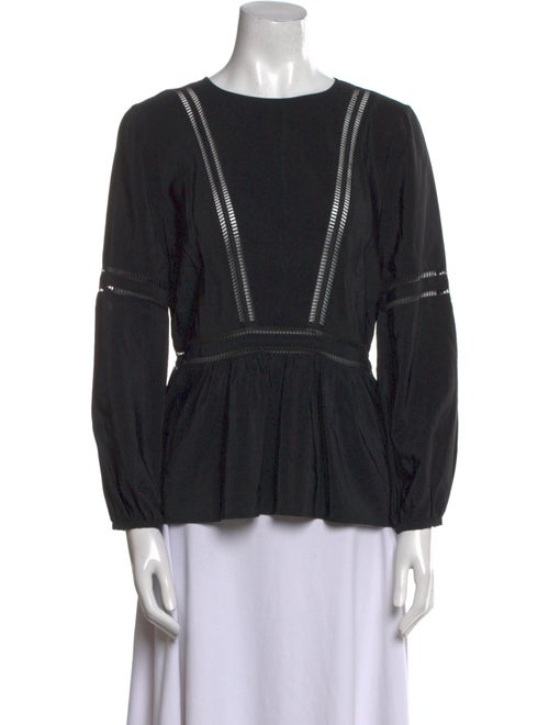 Veronica Beard Silk Bateau Neckline Blouse