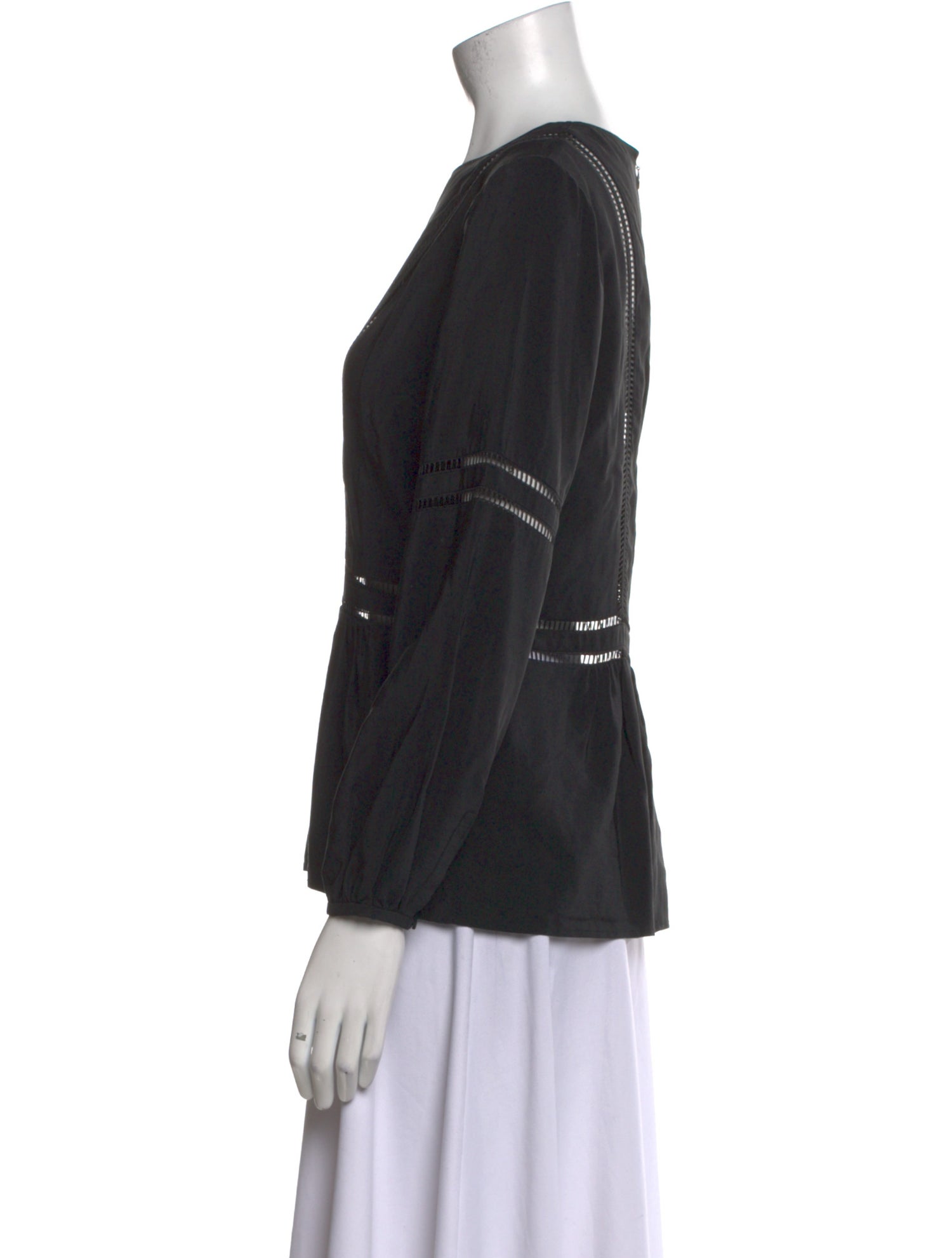 Veronica Beard Silk Bateau Neckline Blouse