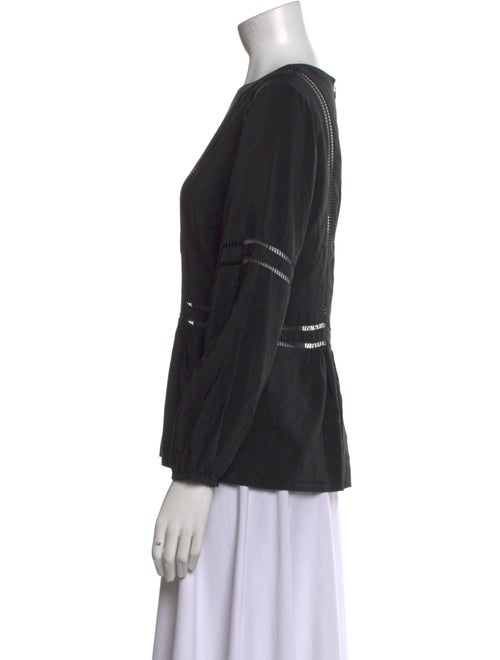 Veronica Beard Silk Bateau Neckline Blouse