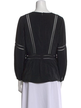 Veronica Beard Silk Bateau Neckline Blouse