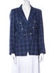 Veronica Beard Virgin Wool Plaid Print Blazer