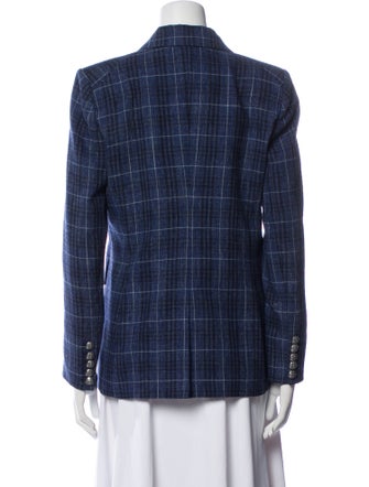 Veronica Beard Virgin Wool Plaid Print Blazer