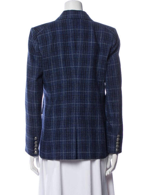 Veronica Beard Virgin Wool Plaid Print Blazer