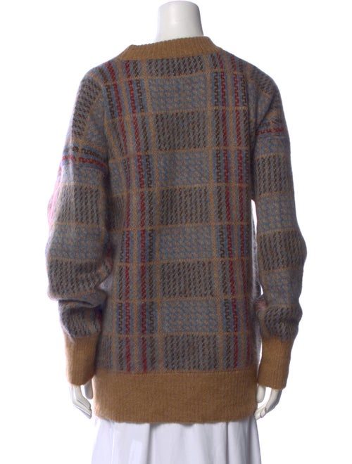 Veronica Beard Plaid Print Crew Neck Sweater