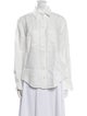Veronica Beard Linen Long Sleeve Button-Up Top