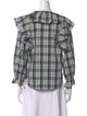 Veronica Beard Plaid Print V-Neck Blouse