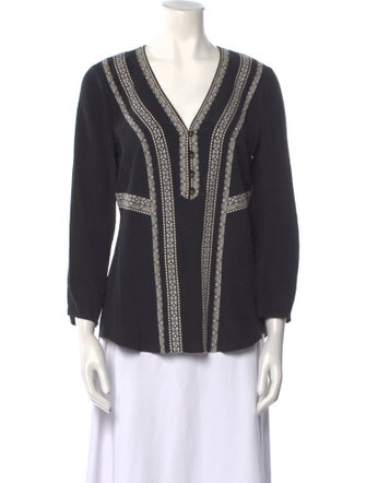 Veronica Beard Silk Printed Polo