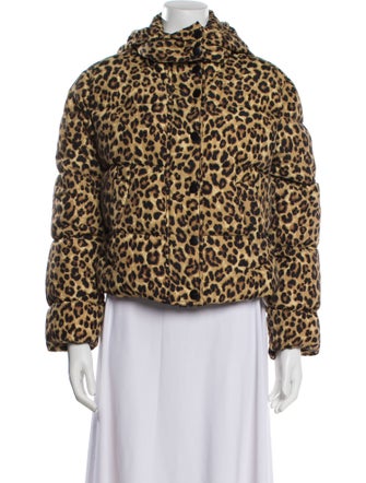 Veronica Beard Nylon Animal Print Down Jacket