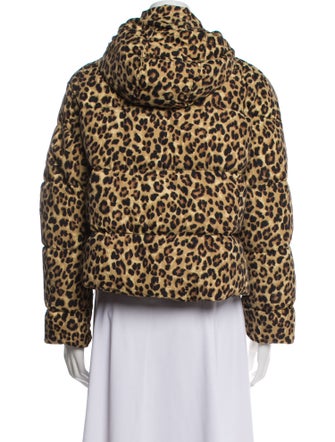 Veronica Beard Nylon Animal Print Down Jacket