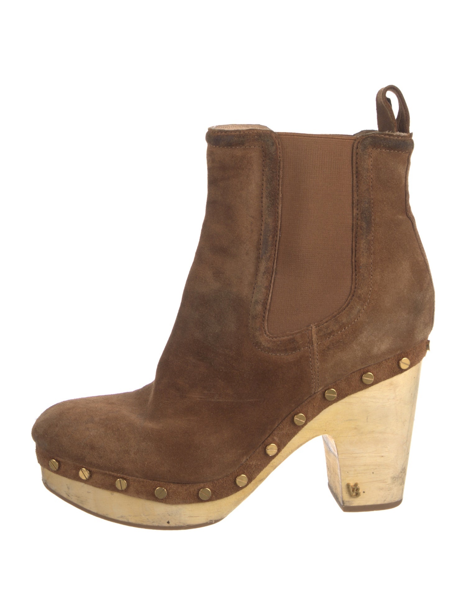 Veronica Beard Suede Studded Accents Chelsea Boots