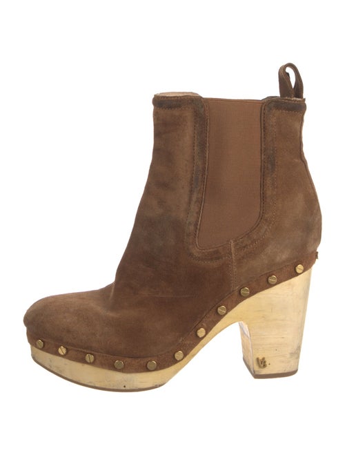 Veronica Beard Suede Studded Accents Chelsea Boots