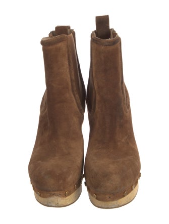 Veronica Beard Suede Studded Accents Chelsea Boots