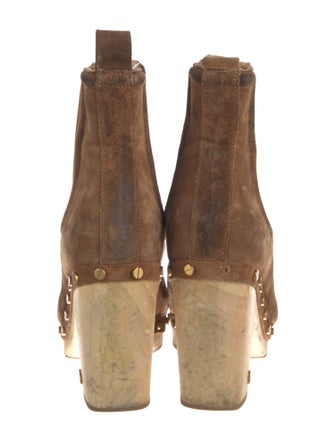 Veronica Beard Suede Studded Accents Chelsea Boots