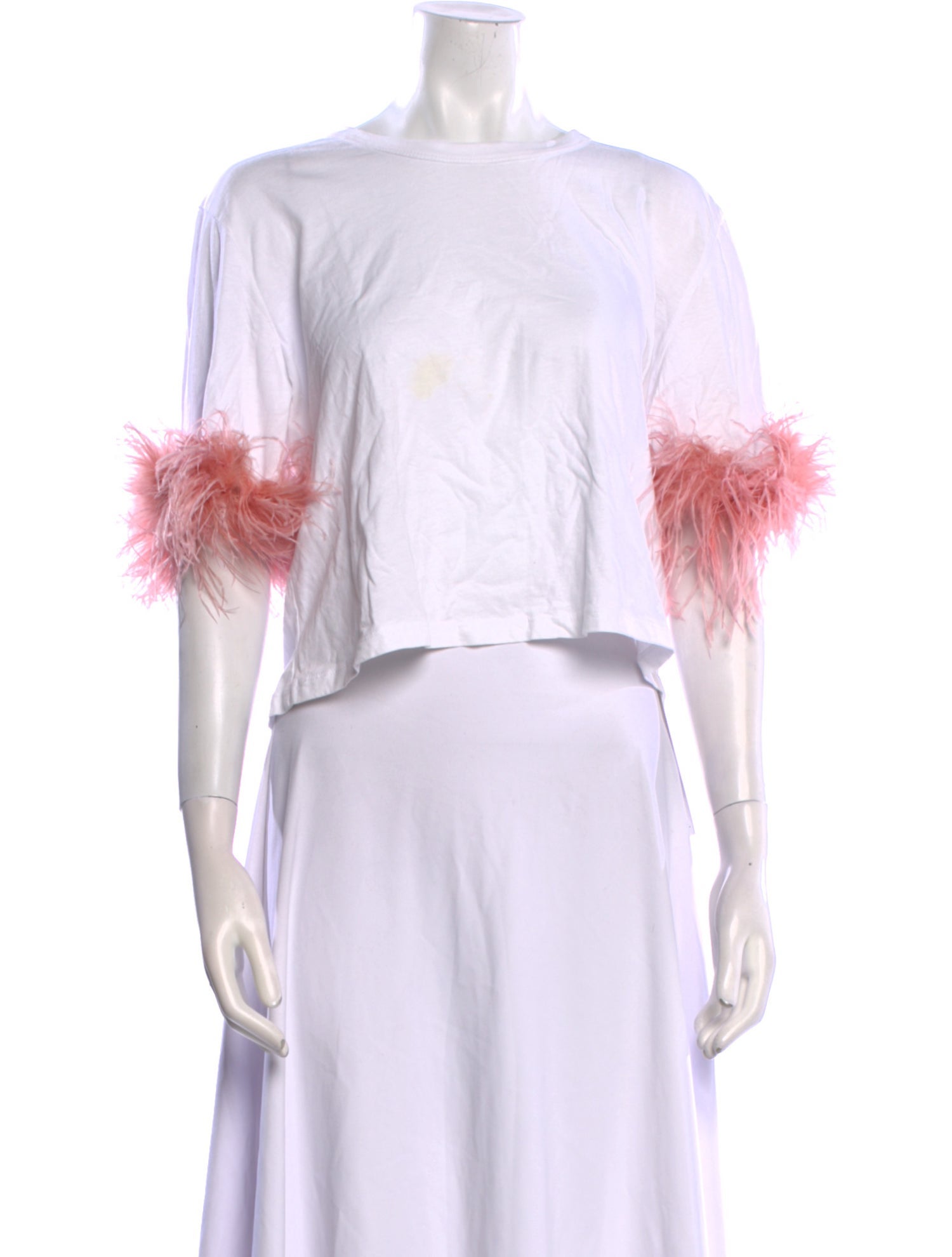 Veronica Beard Scoop Neck Three-Quarter Sleeve Crop Top