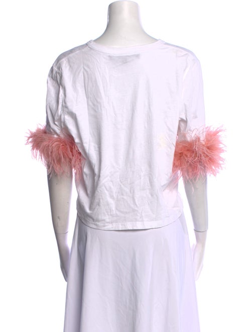 Veronica Beard Scoop Neck Three-Quarter Sleeve Crop Top