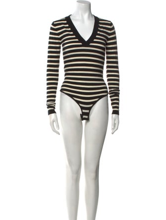 Veronica Beard Wool Striped Bodysuit