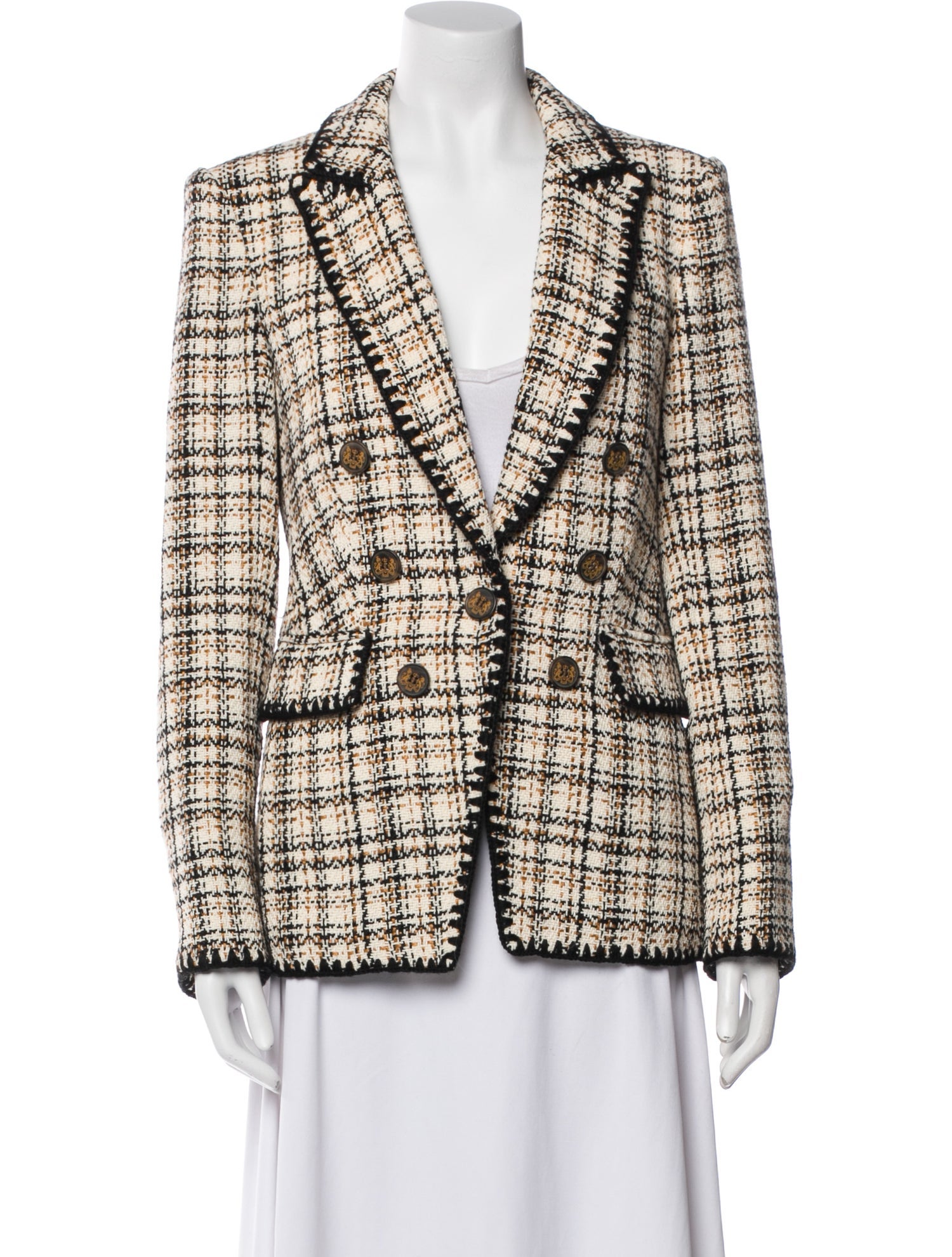 Veronica Beard Plaid Print Blazer