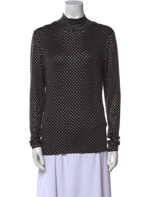 Veronica Beard Silk Polka Dot Print Button-Up Top