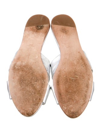 Veronica Beard Leather Animal Print Slides