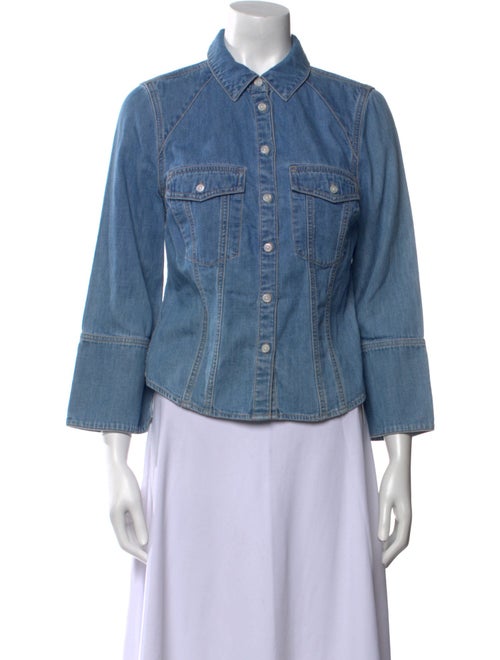 Veronica Beard Three-Quarter Sleeve Button-Up Top