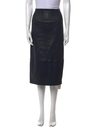 Veronica Beard Lamb Leather Knee-Length Skirt