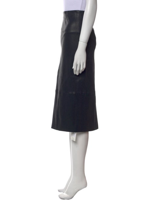 Veronica Beard Lamb Leather Knee-Length Skirt