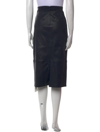 Veronica Beard Lamb Leather Knee-Length Skirt