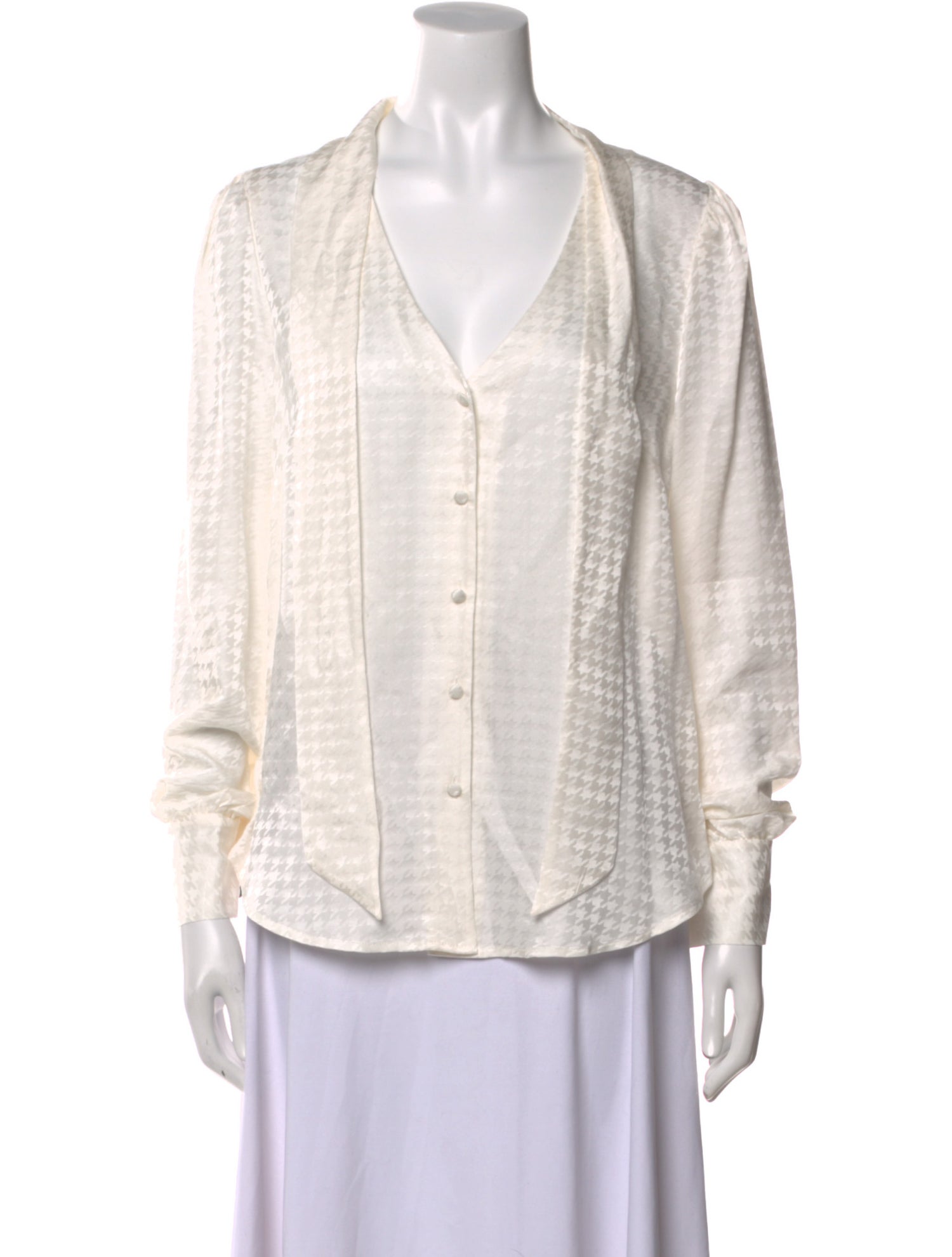 Veronica Beard Silk V-Neck Button-Up Top w/ Tags