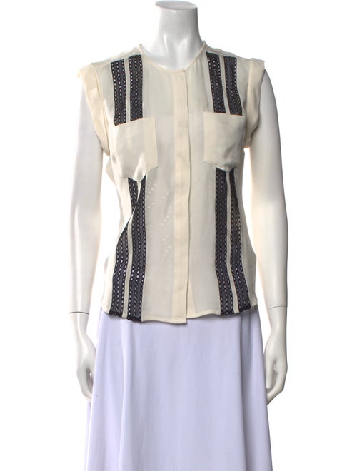 Veronica Beard Silk Striped Button-Up Top